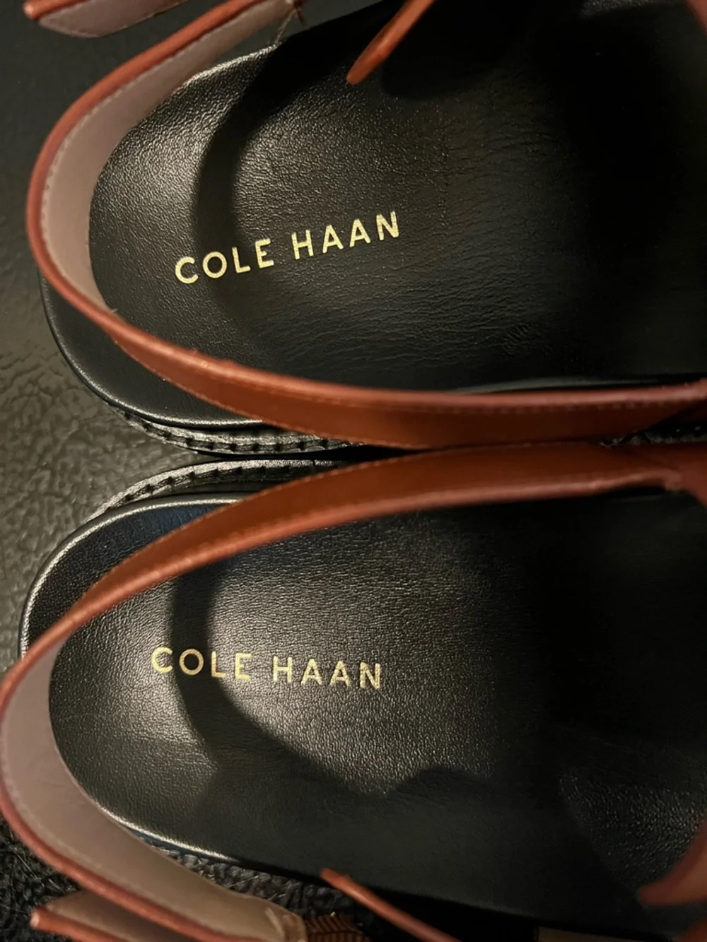 Cole Haan Women’s Chestnut Brown Leather Woven Strap Sandals - Picture 3 of 9